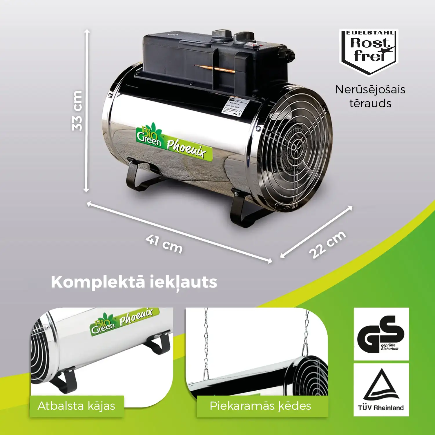 Electric Greenhouse Heater & Fan with Manual Thermostat PHOENIX, 2800 Watts