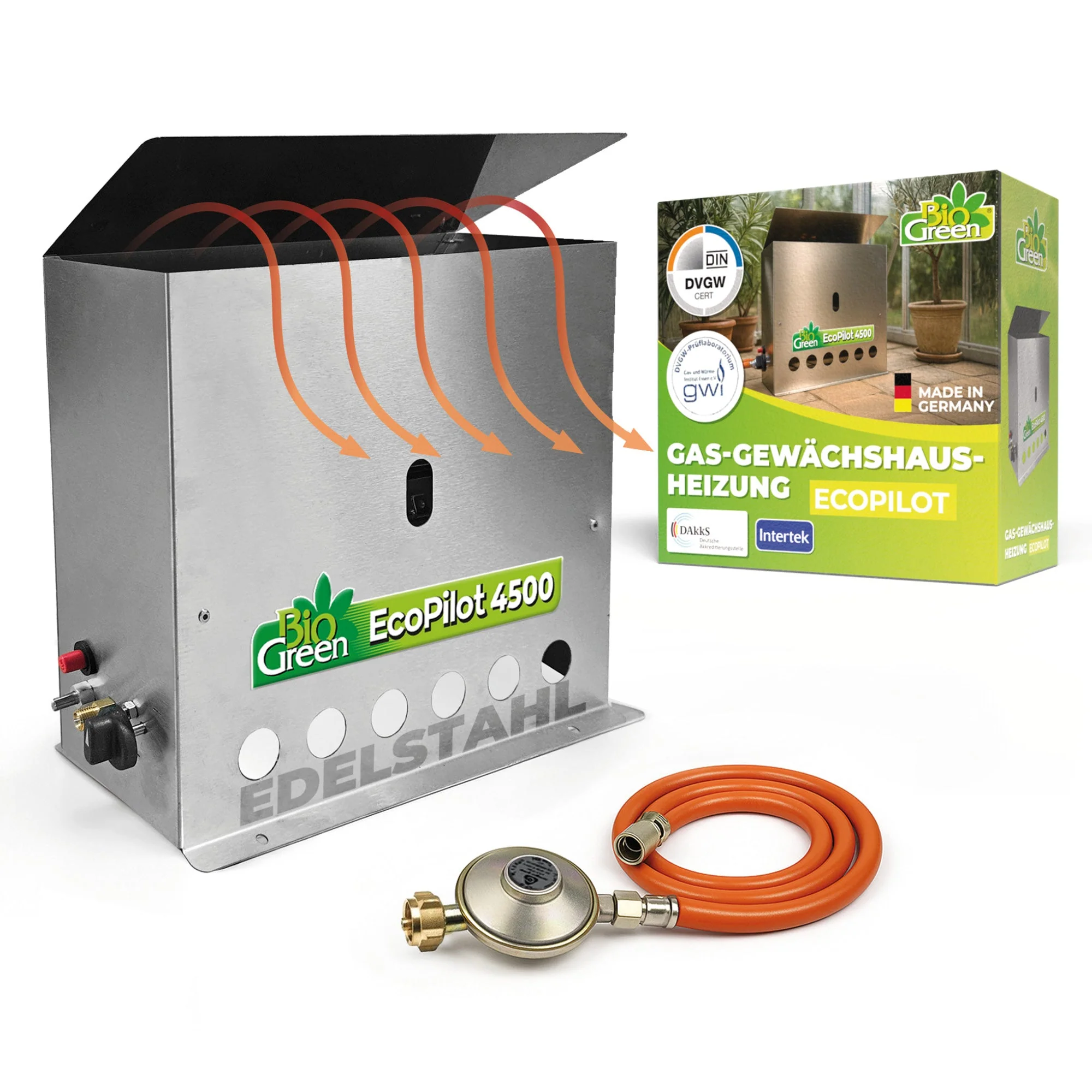 Gas greenhouse heating "Ecopilot" and frost guard with 4500 watts